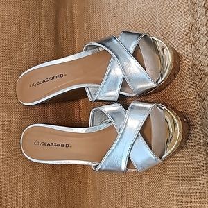 Cityclassified shoes size 7 1/2. Silver with gold on toe. Worn once